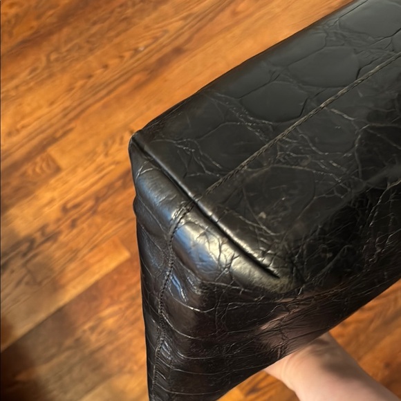 FURLA Black Crocodile-Embossed Tote Bag - Picture 14 of 15